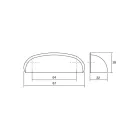 Fogantyú  Viefe AURA   64mm, fém, antik réz