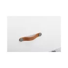 Fogantyú  Viefe FLEXA  128mm, bőr-fém, bézs bőr + ónszürke