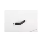 Fogantyú  Viefe FLEXA  128mm, bőr-fém, fekete bőr + fényes króm