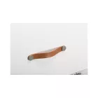 Fogantyú  Viefe FLEXA  160mm, bőr-fém, bézs bőr + ónszürke