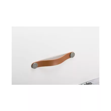 Fogantyú  Viefe FLEXA  160mm, bőr-fém, bézs bőr + ónszürke