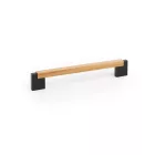 Fogantyú  Viefe DUO MINI  160mm, fém-fa, csiszolt láva szürke - tölgy