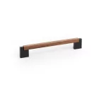 Fogantyú  Viefe DUO MINI  160mm, fém-fa, csiszolt láva szürke - dió