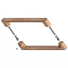 Fogantyú  Viefe LUV WOOD kétoldalról szerelhető szett  384mm, fa, dió