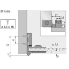 HETTICH 24908 pánt üvegre ET 5150 szett
