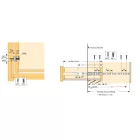 HETTICH 30766 KA 1730/400 golyós fióksín (250-410mm)