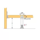 HETTICH 47632 támasztó láb 190mm fekete