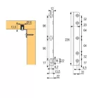 HETTICH 47635 összekötő szögletvas ágyra hossz 226mm