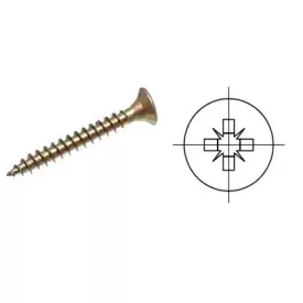   StrongFix Pozdorja csavar 3,5x30 süllyesztett fej cink sárga PZ2