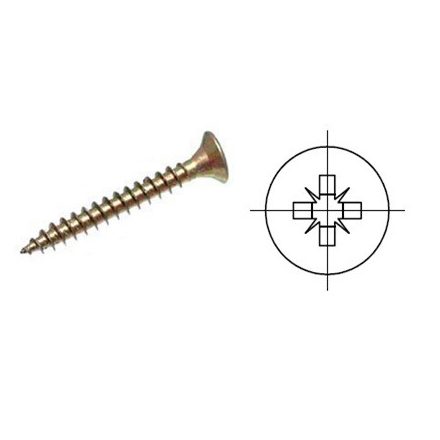 StrongFix PZ Csavar  4x40 süllyesztett fej cink sárga PZ2