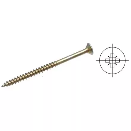 StrongFix Csavar PZ 5x80/49 süllyesztett fejű cink sárga PZ2, részleges menettel