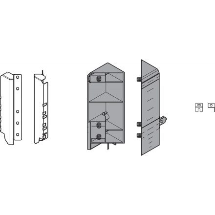 BLUM ZSF.345E.D1 Space Corner ANTARO D szilárd szürke