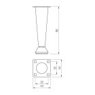 StrongLegs bútor láb FS002, 80Rmm, króm fényes