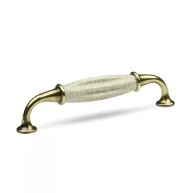   TULIP fogantyú Country 128 világos bronz/porcelán repedezett