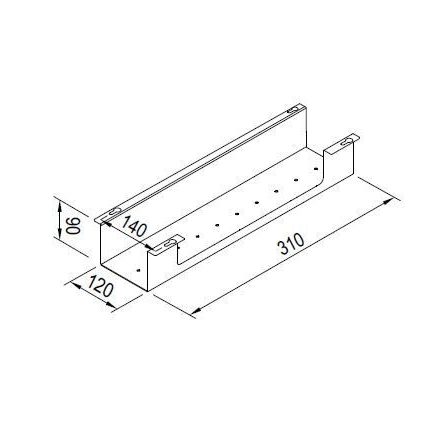 Fém csatorna 310 mm Versatek rendszerhez