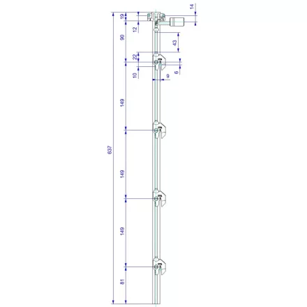 LEHMANN Rúd SVS 3 típus 9 (1+4 hossz.639mm)