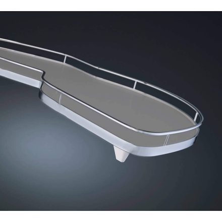 KES 047921 LeMans II Classic 450mm balos - szürke alj/magasító korlát ezüst