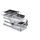 HETTICH 9111141 konténer szett részleges kihúzású sín és teljes kihúzású sín átnyúlással P2O 392x530 mm fek.
