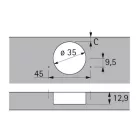 HETTICH 9071223 Sensys 8645i ráütődő 110° SiSy, 45x9.5, vrut