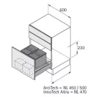 HETTICH 9132349 szemeteskosár Bin.it Flex 600 mm