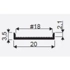 SEVROLL "U" Mini profil 18 mm-es rétegeltlemezre 3m ezüst