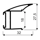 SEVROLL Libra fogantyú profil 18mm 2,70m ezüst