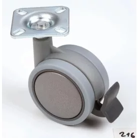 StrongCastors kerék 60 mm puha futófelülettel és fékkel