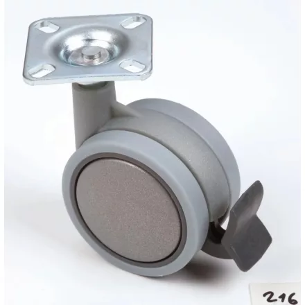 StrongCastors kerék 60 mm puha futófelülettel és fékkel