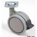 StrongCastors kerék 75 mm puha futófelülettel és fékkel