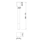 MILADESIGN sarok láb 90° G2 ST201GK ezüst