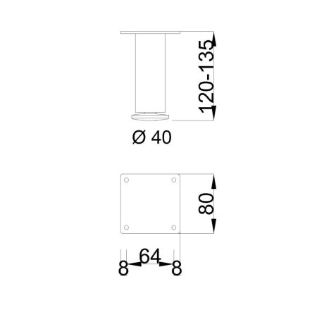 MILADESIGN bútorláb G5 ST405/12 ezüst