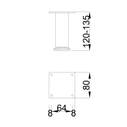 MILADESIGN bútorláb G5 ST402/12 ezüst