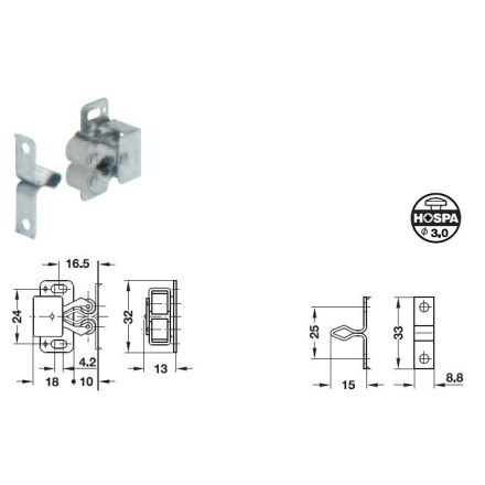 Hafele 244.01.903 dupla retesz cink