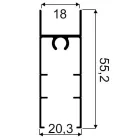 SEVROLL alsó takaró profil Simple/Blue 3m (18 mm-es rétegelt lemez) ezüst