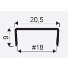 SEVROLL profil "U" 18mm 3m fekete szálcsiszolt