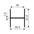 SEVROLL összekötő profil Simple/Blue H21 3m (18 mm-es rétegelt lemez) olíva