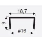 SEVROLL "U" profil rétegelt lemezhez 16mm 3m ezüst
