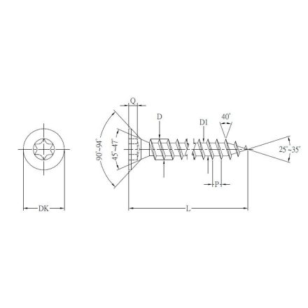 StrongFix Csavar TX 5x80/50 süllyesztett fejű cink fehér T20, részleges menettel