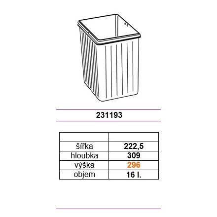 GOLLINUCCI pótkosár Sistema, 16 l