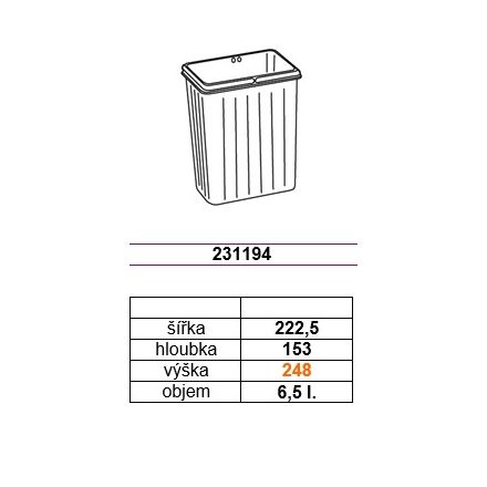 GOLLINUCCI pót kosár Sistema 900-hoz, 6,5 l