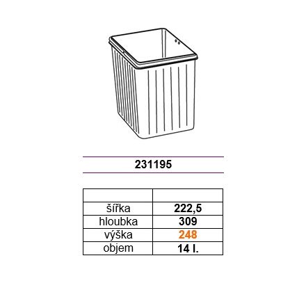 GOLLINUCCI pót kosár Sistema, 14 l