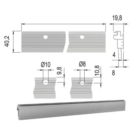 IF Libra H7 alu profil függesztésre H=40,2 L=2m