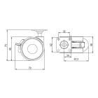 TENTE Kerék Linea 65 mm fékkel 70 kg, sötétszürke