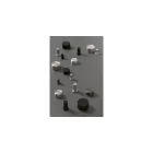 Fogantyú Furnipart HARLEQUIN gomb, 17mm, acél, fekete
