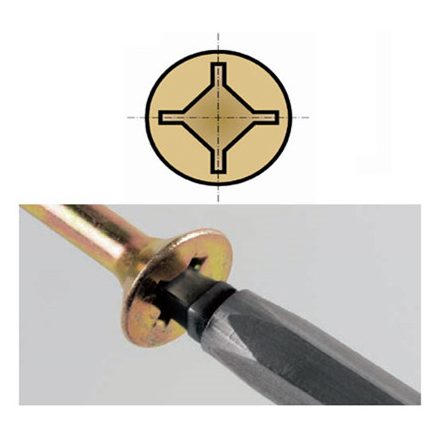 Csavar Uniquadrex 3x45 süllyesztett fej cink sárga
