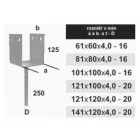 TK-rögzítő perem U2 széles 101x100x4-16x250mm