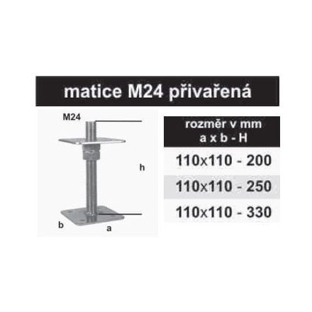 TK-oszloptalp 110x110 - 250mm anya