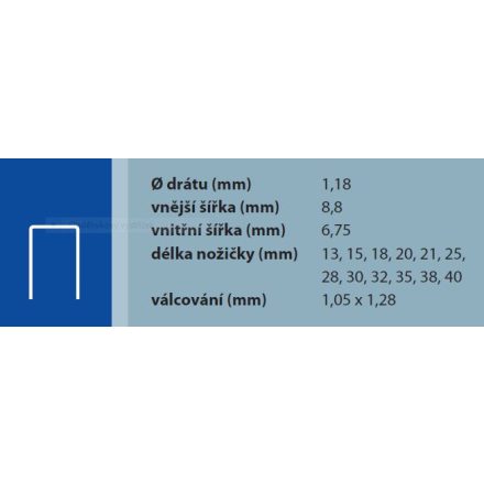 Tűzőkapocs 352/28 ZN-PR típus 92, 12000 db