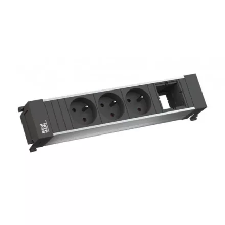 BACHMANN 916.0621 dugaszoló aljzat egység PFC 3x 230V+1 mod.