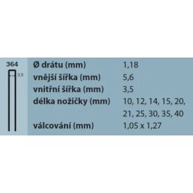 Tűzőkapocs 364/20mm típus 90 cink, 3600 db